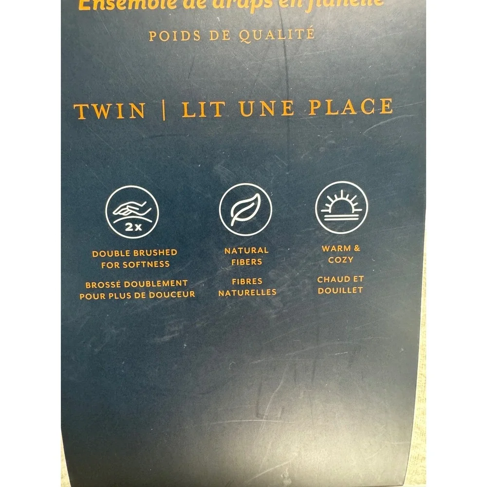 Pendleton Twin Flannel Sheet Set 100% Cotton Premium Weight Tan Geometric New